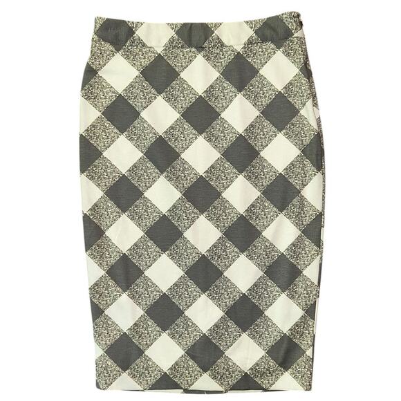 NWT The Limited Checkered Gray & White Lined Pencil Skirt Size 4 - Picture 1 of 6